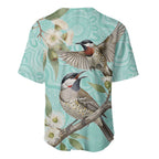 Australia Red Wattlebird Baseball Jersey Eucalyptus Alba Indigenous Art - Aussie Hoodie