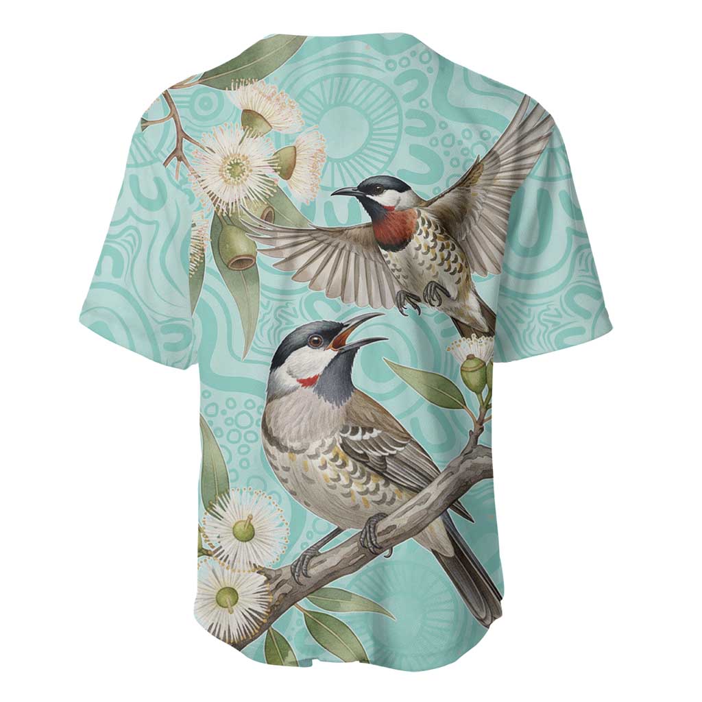Australia Red Wattlebird Baseball Jersey Eucalyptus Alba Indigenous Art - Aussie Hoodie