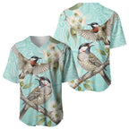 Australia Red Wattlebird Baseball Jersey Eucalyptus Alba Indigenous Art - Aussie Hoodie