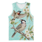 Australia Red Wattlebird Basketball Jersey Eucalyptus Alba Indigenous Art - Aussie Hoodie