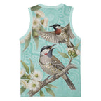Australia Red Wattlebird Basketball Jersey Eucalyptus Alba Indigenous Art - Aussie Hoodie