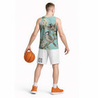 Australia Red Wattlebird Basketball Jersey Eucalyptus Alba Indigenous Art - Aussie Hoodie