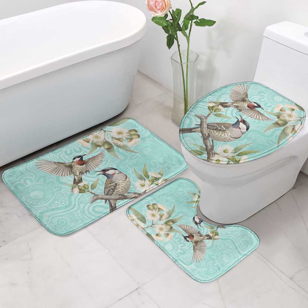 Australia Red Wattlebird Bathroom Set Eucalyptus Alba Indigenous Art - Aussie Hoodie