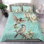 Australia Red Wattlebird Bedding Set Eucalyptus Alba Indigenous Art - Aussie Hoodie