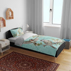 Australia Red Wattlebird Bedding Set Eucalyptus Alba Indigenous Art - Aussie Hoodie