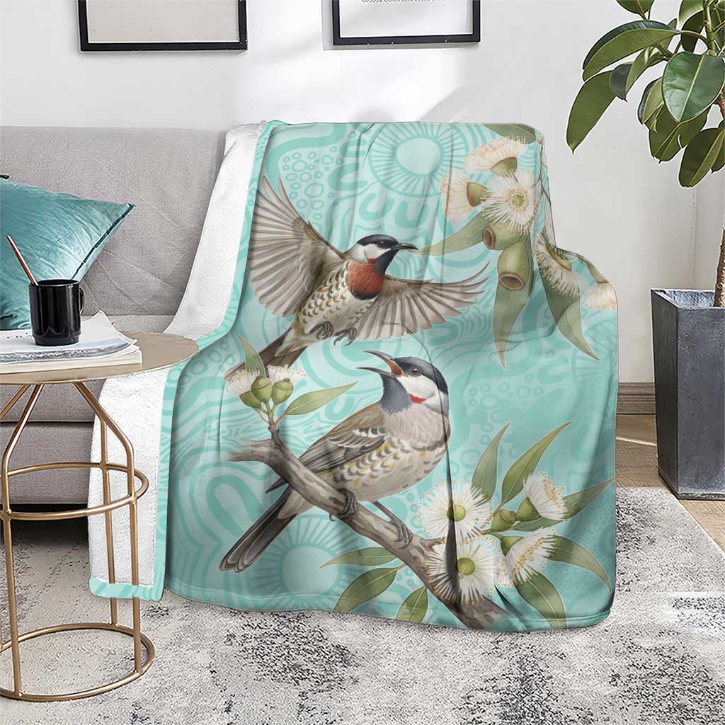 Australia Red Wattlebird Blanket Eucalyptus Alba Indigenous Art - Aussie Hoodie
