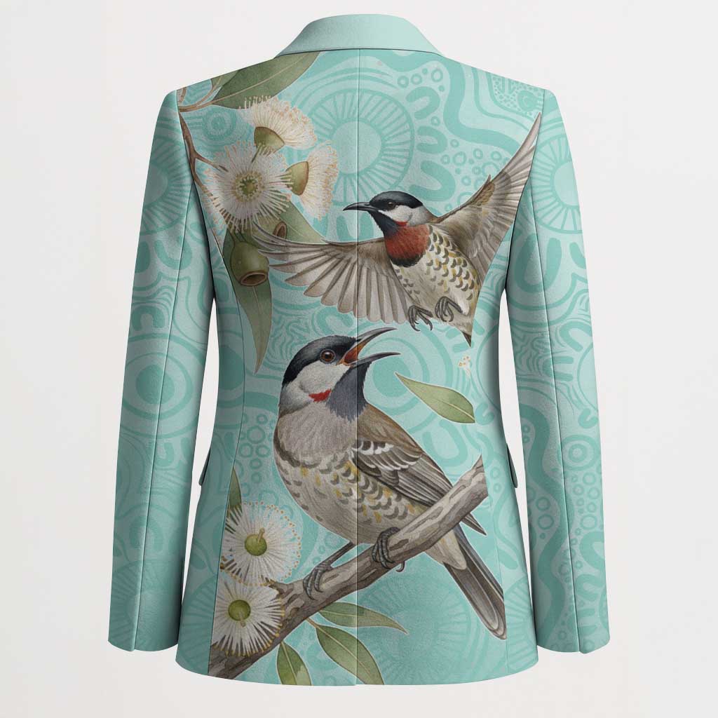 Australia Red Wattlebird Blazer Eucalyptus Alba Indigenous Art - Aussie Hoodie