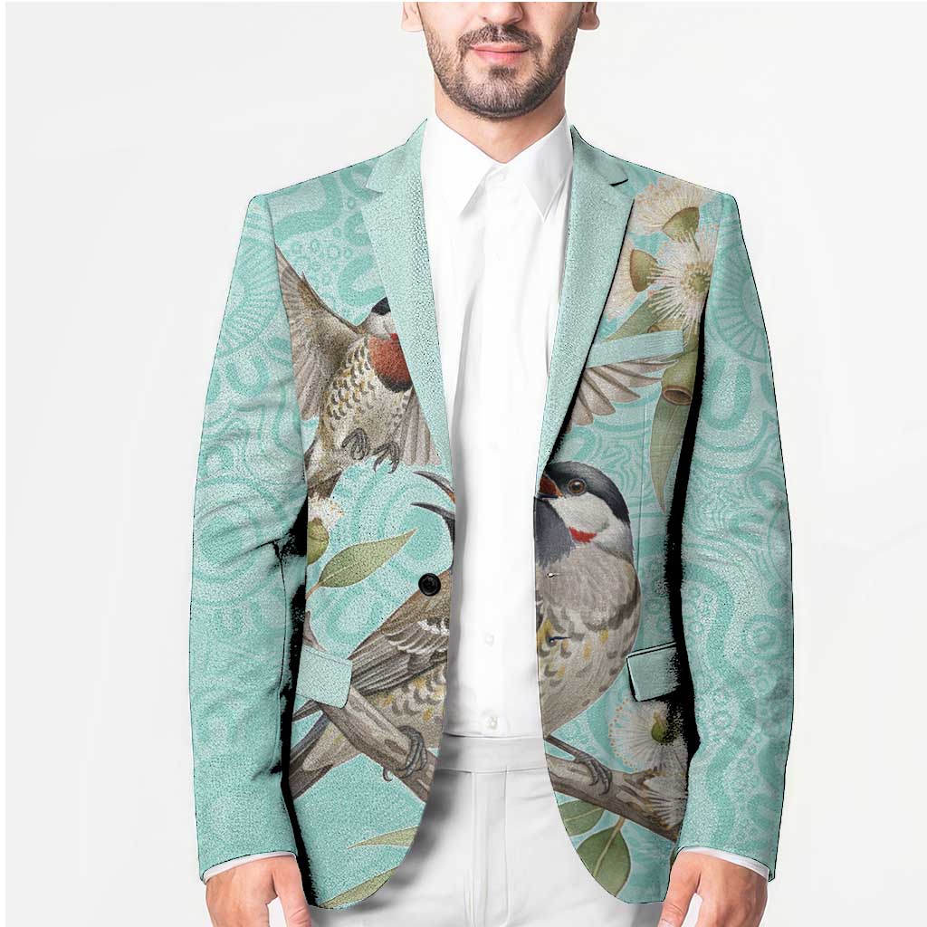 Australia Red Wattlebird Blazer Eucalyptus Alba Indigenous Art - Aussie Hoodie