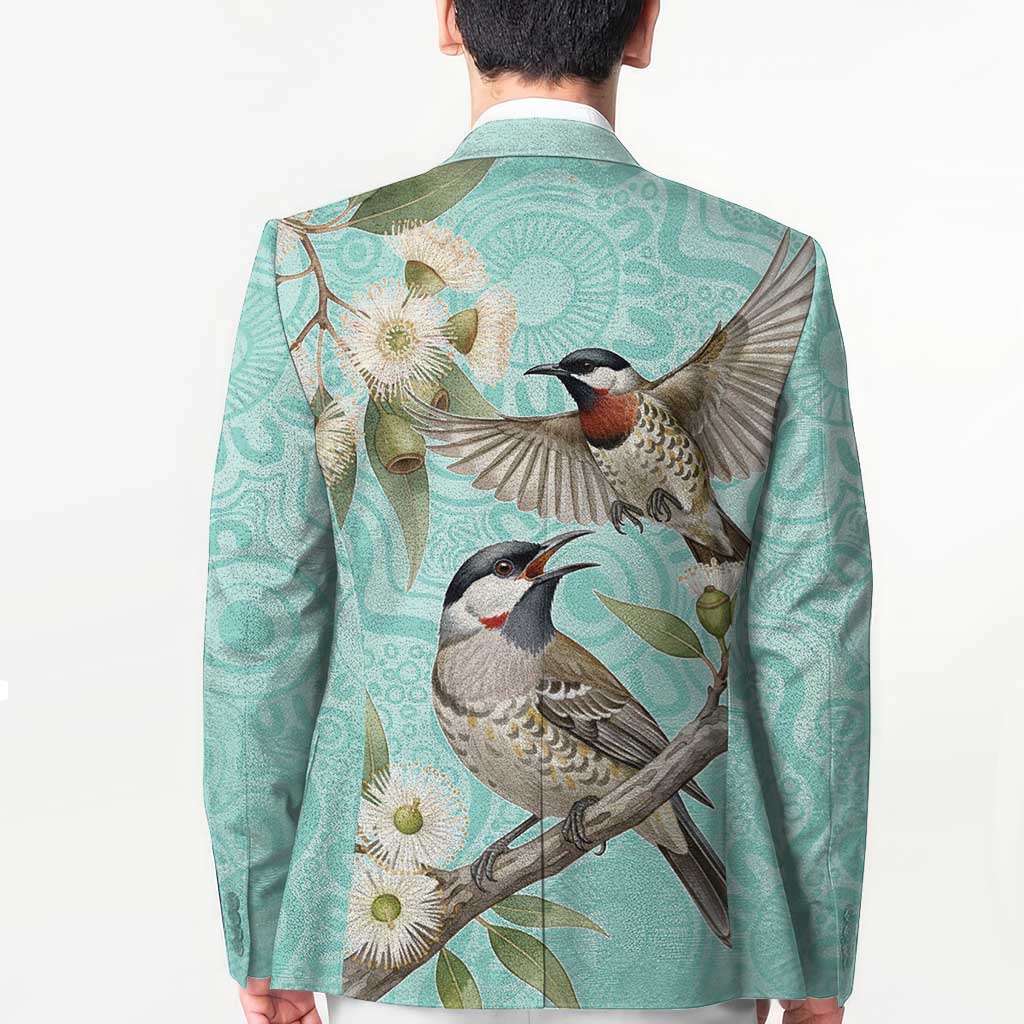 Australia Red Wattlebird Blazer Eucalyptus Alba Indigenous Art - Aussie Hoodie