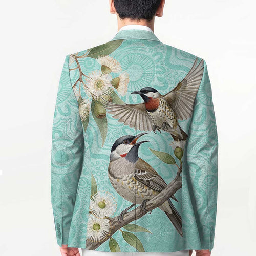 Australia Red Wattlebird Blazer Eucalyptus Alba Indigenous Art - Aussie Hoodie
