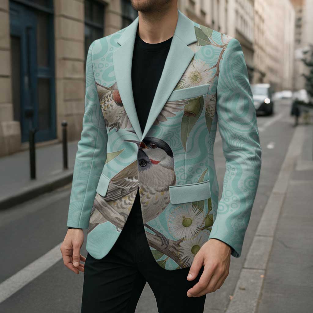 Australia Red Wattlebird Blazer Eucalyptus Alba Indigenous Art - Aussie Hoodie