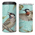 Australia Red Wattlebird 4 in 1 Can Cooler Tumbler Eucalyptus Alba Indigenous Art - Aussie Hoodie