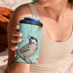 Australia Red Wattlebird 4 in 1 Can Cooler Tumbler Eucalyptus Alba Indigenous Art - Aussie Hoodie