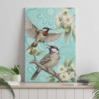 Australia Red Wattlebird Canvas Wall Art Eucalyptus Alba Indigenous Art - Aussie Hoodie
