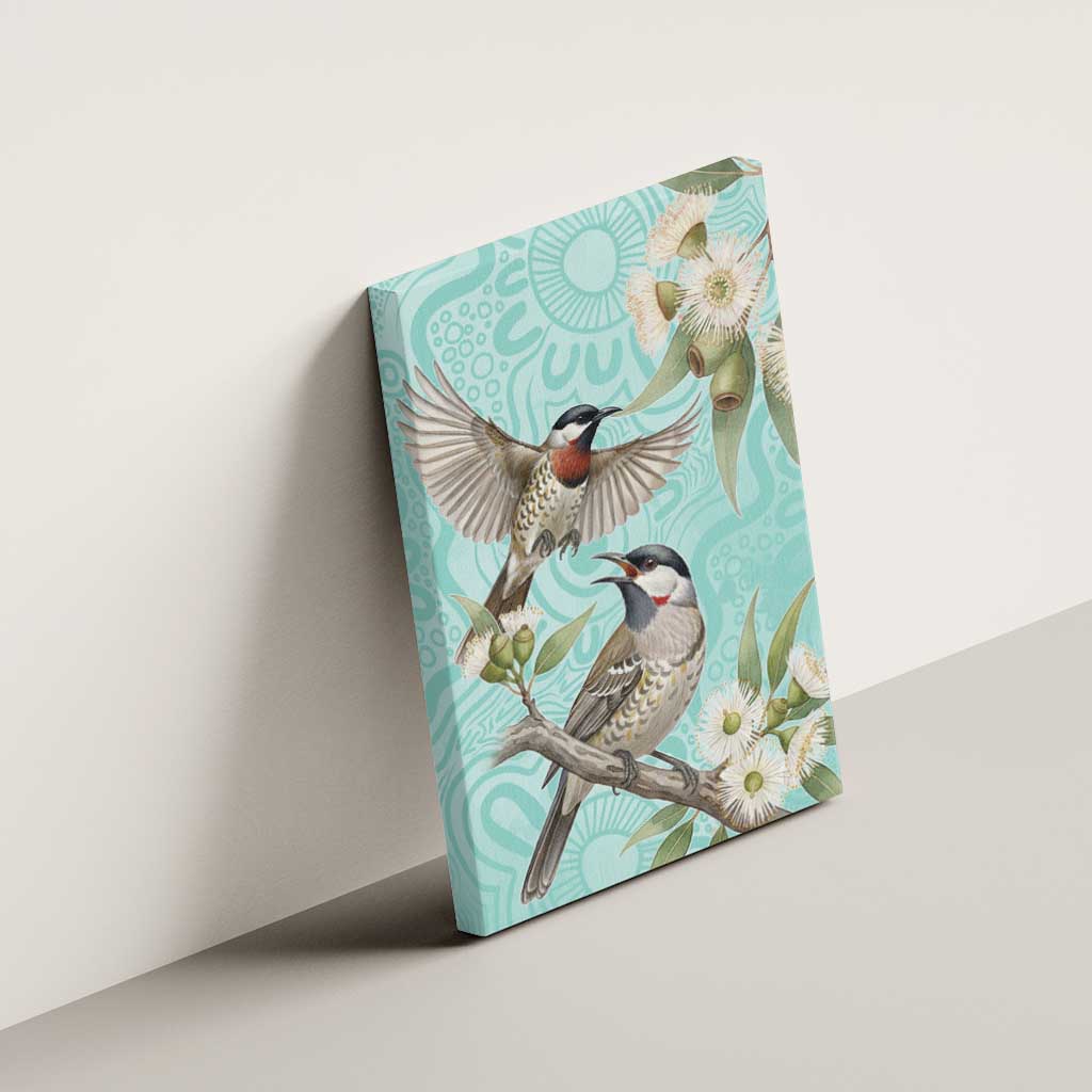 Australia Red Wattlebird Canvas Wall Art Eucalyptus Alba Indigenous Art - Aussie Hoodie