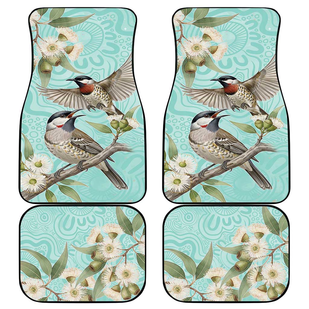 Australia Red Wattlebird Car Mats Eucalyptus Alba Indigenous Art - Aussie Hoodie