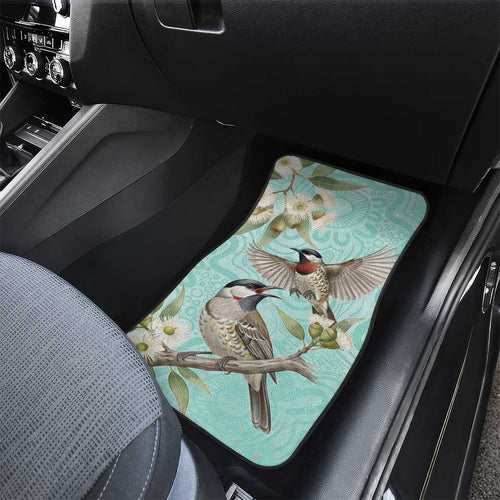 Australia Red Wattlebird Car Mats Eucalyptus Alba Indigenous Art - Aussie Hoodie