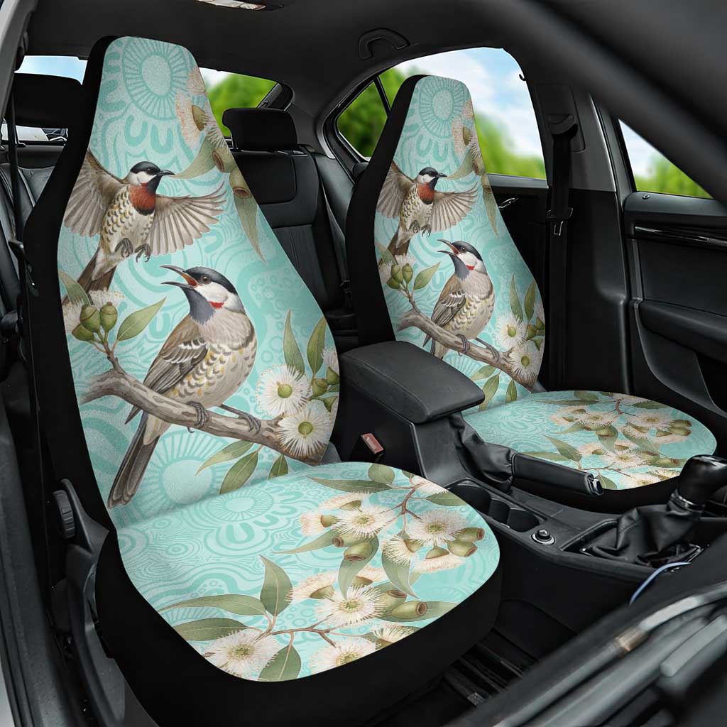 Australia Red Wattlebird Car Seat Cover Eucalyptus Alba Indigenous Art - Aussie Hoodie