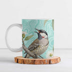 Australia Red Wattlebird Ceramic Mug Eucalyptus Alba Indigenous Art - Aussie Hoodie