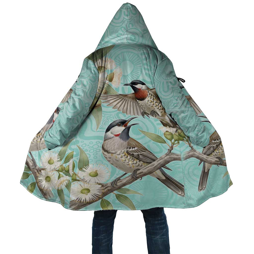 Australia Red Wattlebird Cloak Eucalyptus Alba Indigenous Art - Aussie Hoodie