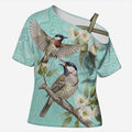 Australia Red Wattlebird Cross Shoulder Shirt Eucalyptus Alba Indigenous Art - Aussie Hoodie