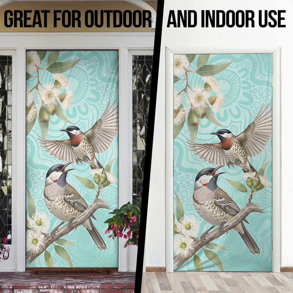 Australia Red Wattlebird Door Cover Eucalyptus Alba Indigenous Art - Aussie Hoodie