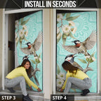 Australia Red Wattlebird Door Cover Eucalyptus Alba Indigenous Art - Aussie Hoodie