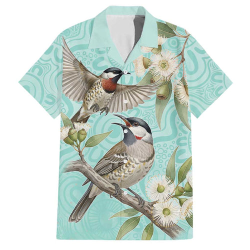 Australia Red Wattlebird Family Matching Summer Maxi Dress and Hawaiian Shirt Eucalyptus Alba Indigenous Art - Aussie Hoodie