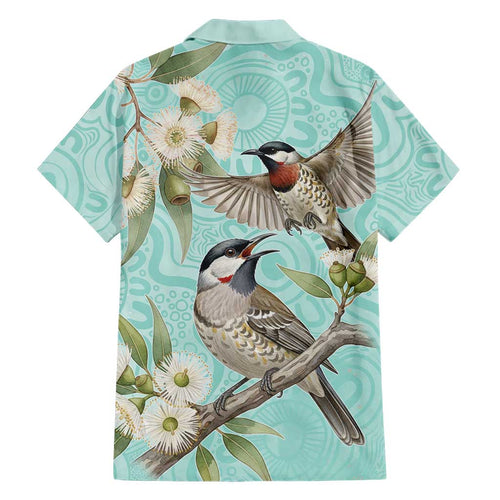 Australia Red Wattlebird Family Matching Summer Maxi Dress and Hawaiian Shirt Eucalyptus Alba Indigenous Art - Aussie Hoodie