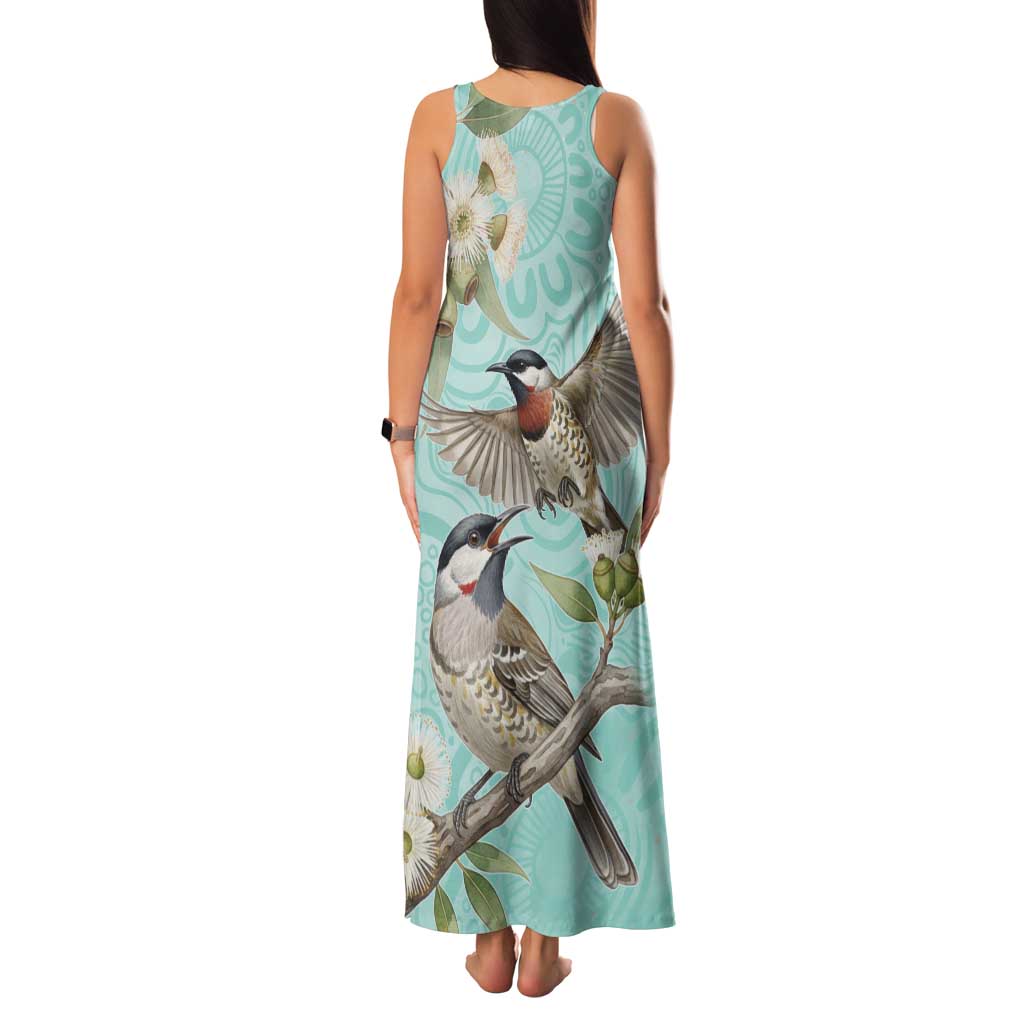Australia Red Wattlebird Family Matching Tank Maxi Dress and Hawaiian Shirt Eucalyptus Alba Indigenous Art - Aussie Hoodie