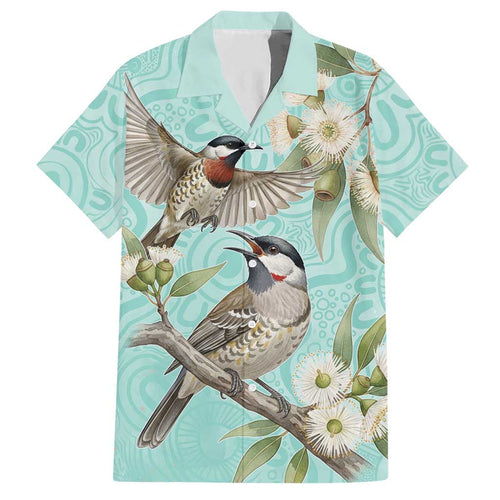 Australia Red Wattlebird Hawaiian Shirt Eucalyptus Alba Indigenous Art - Aussie Hoodie
