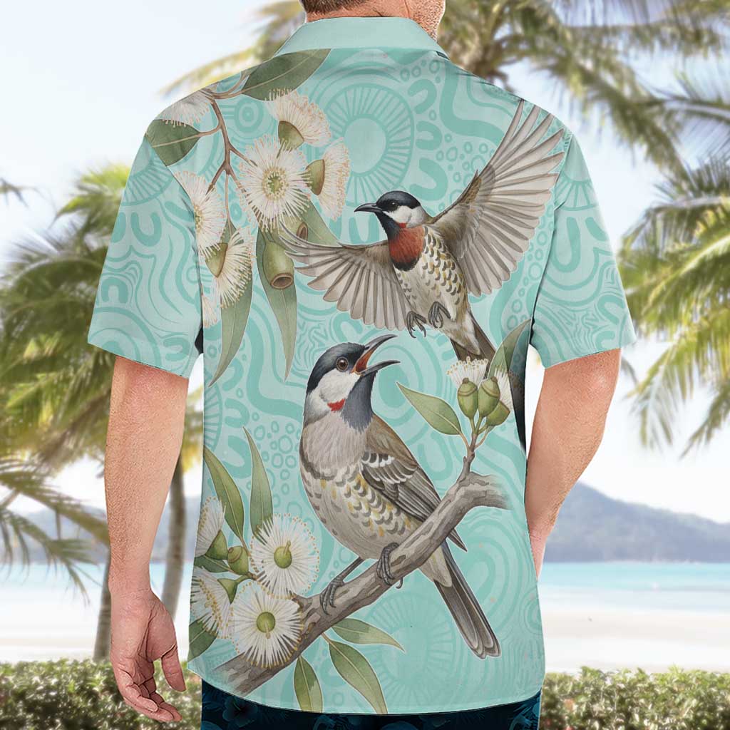 Australia Red Wattlebird Hawaiian Shirt Eucalyptus Alba Indigenous Art - Aussie Hoodie