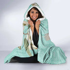 Australia Red Wattlebird Hooded Blanket Eucalyptus Alba Indigenous Art - Aussie Hoodie