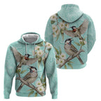 Australia Red Wattlebird Hoodie Eucalyptus Alba Indigenous Art - Aussie Hoodie
