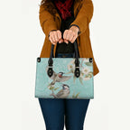 Australia Red Wattlebird Leather Bag Eucalyptus Alba Indigenous Art - Aussie Hoodie