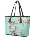 Australia Red Wattlebird Leather Tote Bag Eucalyptus Alba Indigenous Art - Aussie Hoodie