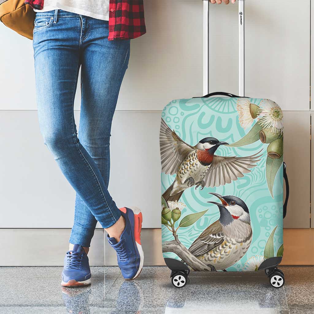 Australia Red Wattlebird Luggage Cover Eucalyptus Alba Indigenous Art - Aussie Hoodie
