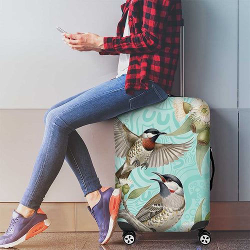 Australia Red Wattlebird Luggage Cover Eucalyptus Alba Indigenous Art - Aussie Hoodie
