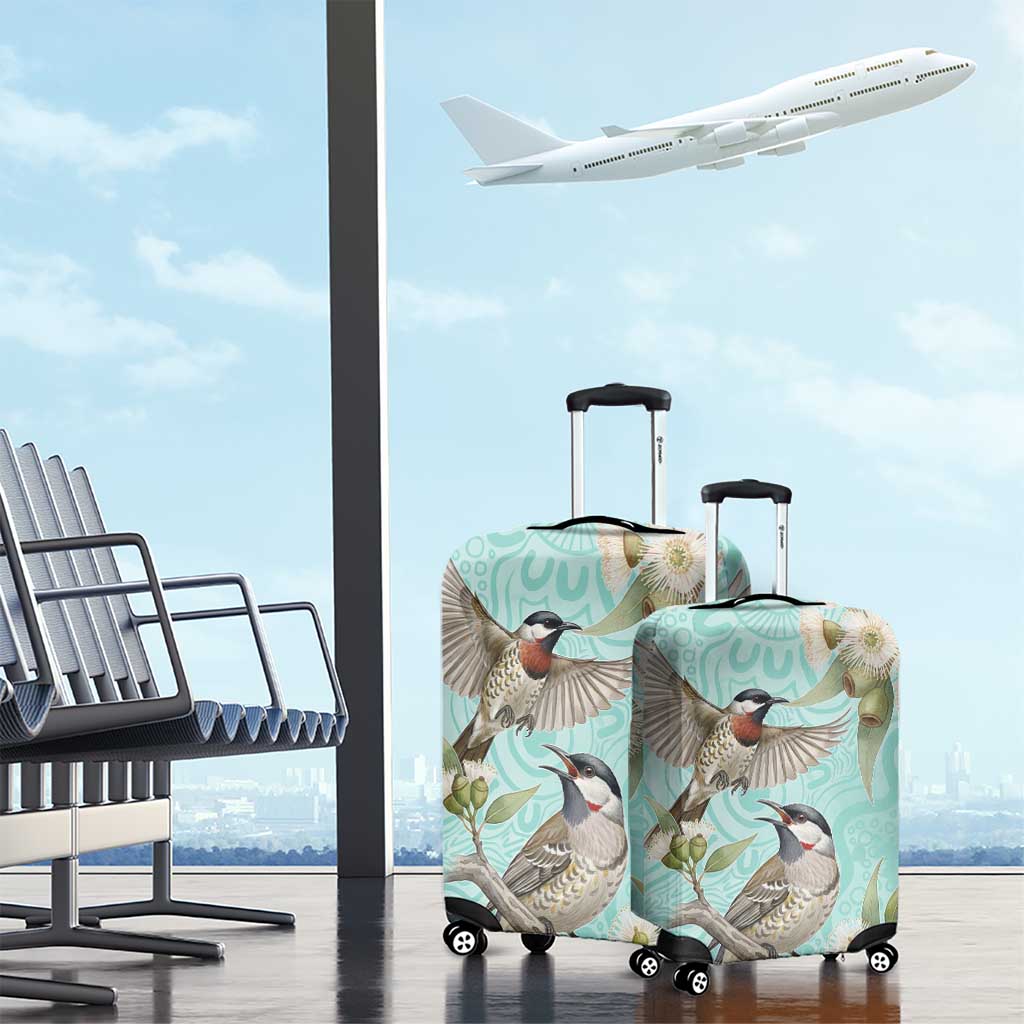 Australia Red Wattlebird Luggage Cover Eucalyptus Alba Indigenous Art - Aussie Hoodie