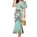 Australia Red Wattlebird Mermaid Dress Eucalyptus Alba Indigenous Art - Aussie Hoodie
