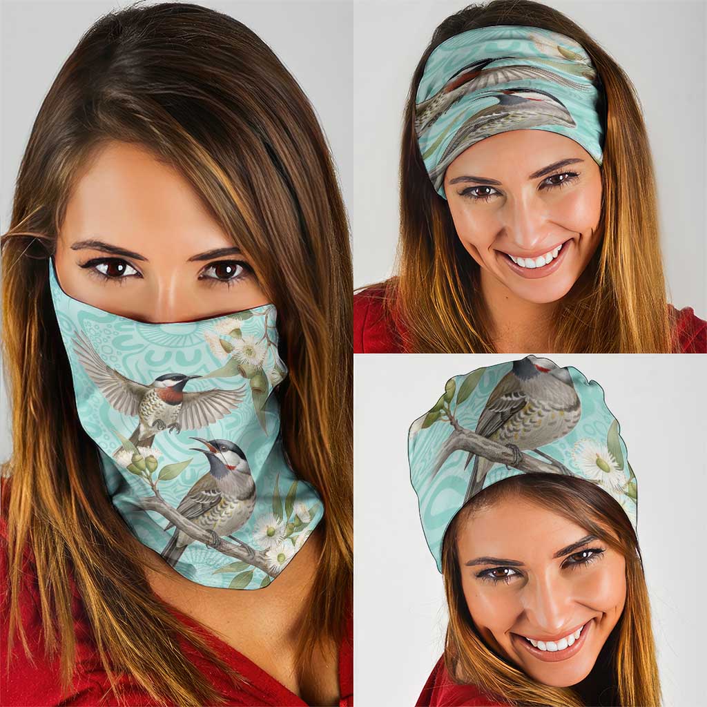 Australia Red Wattlebird Neck Gaiter Eucalyptus Alba Indigenous Art - Aussie Hoodie