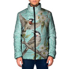 Australia Red Wattlebird Padded Jacket Eucalyptus Alba Indigenous Art - Aussie Hoodie