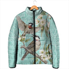 Australia Red Wattlebird Padded Jacket Eucalyptus Alba Indigenous Art - Aussie Hoodie