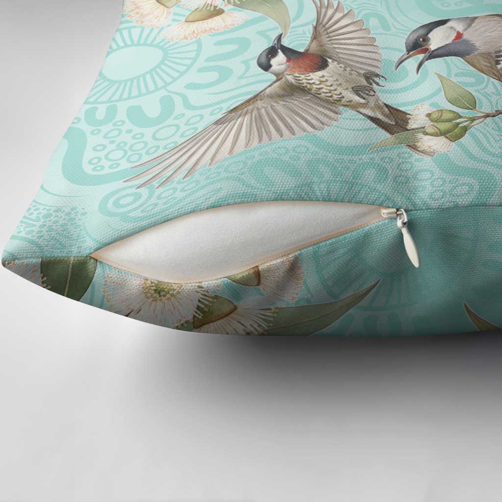 Australia Red Wattlebird Pillow Cover Eucalyptus Alba Indigenous Art - Aussie Hoodie