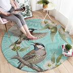 Australia Red Wattlebird Round Carpet Eucalyptus Alba Indigenous Art - Aussie Hoodie