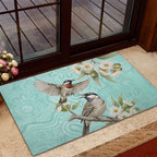 Australia Red Wattlebird Rubber Doormat Eucalyptus Alba Indigenous Art - Aussie Hoodie