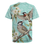 Australia Red Wattlebird Rugby Jersey Eucalyptus Alba Indigenous Art - Aussie Hoodie