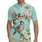 Australia Red Wattlebird Rugby Jersey Eucalyptus Alba Indigenous Art - Aussie Hoodie