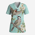 Australia Red Wattlebird Scrub Top Eucalyptus Alba Indigenous Art - Aussie Hoodie