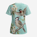 Australia Red Wattlebird Scrub Top Eucalyptus Alba Indigenous Art - Aussie Hoodie